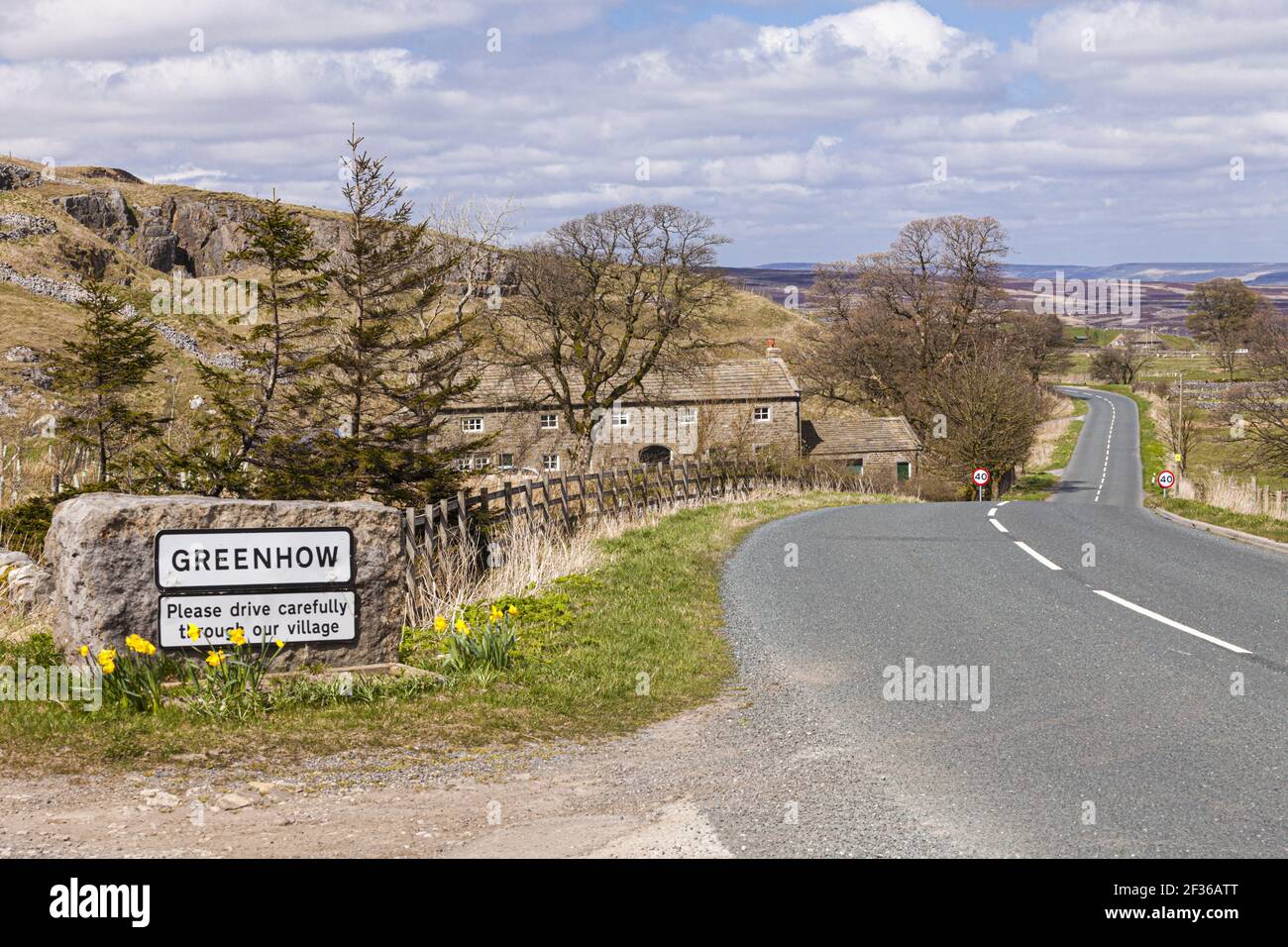 El pueblo de las tierras altas de Greenhow, North Yorkshire Reino Unido - uno de los pueblos más altos de Yorkshire y uno de los pocos pueblos en el Reino Unido por encima de 400 metros Foto de stock