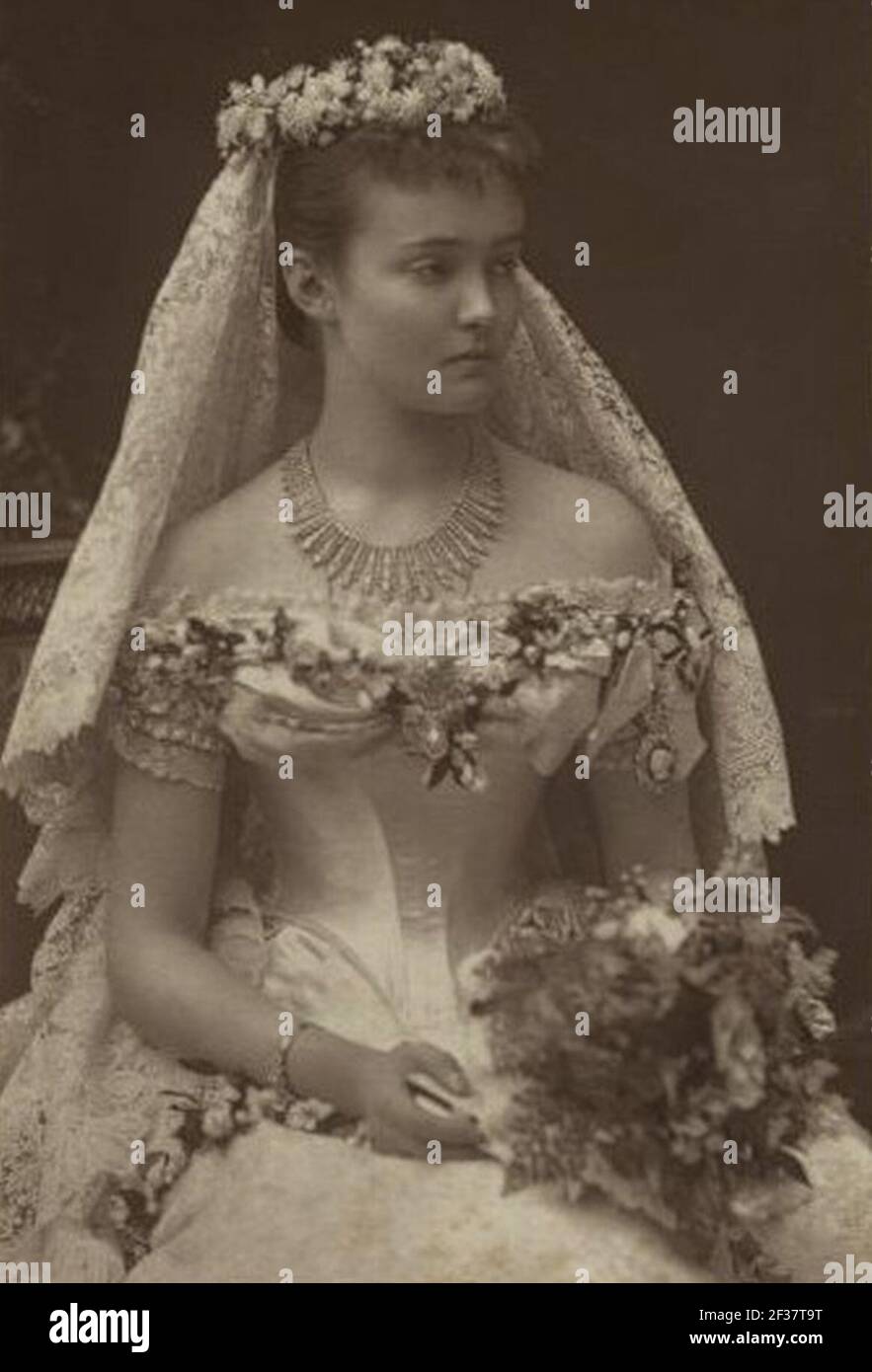 Princesa Louise Margaret de Prusia en vestido de boda. Foto de stock