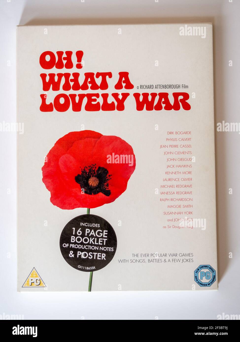 Foto del DVD de la película de 1969 Oh What A Lovely War, dirigida por Richard Attenborough; basada en la obra teatral de Joan Littlewood Foto de stock