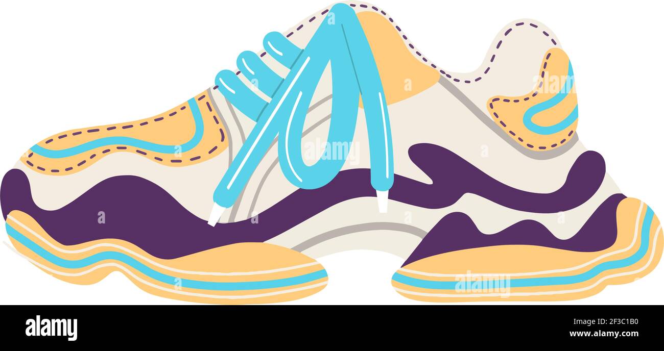 Zapatillas de lona de moda para mujer con suelas grandes. Calzado deportivo  moderno y de moda. Zapatillas de running y fitness. Ilustración de vector  plano Imagen Vector de stock - Alamy