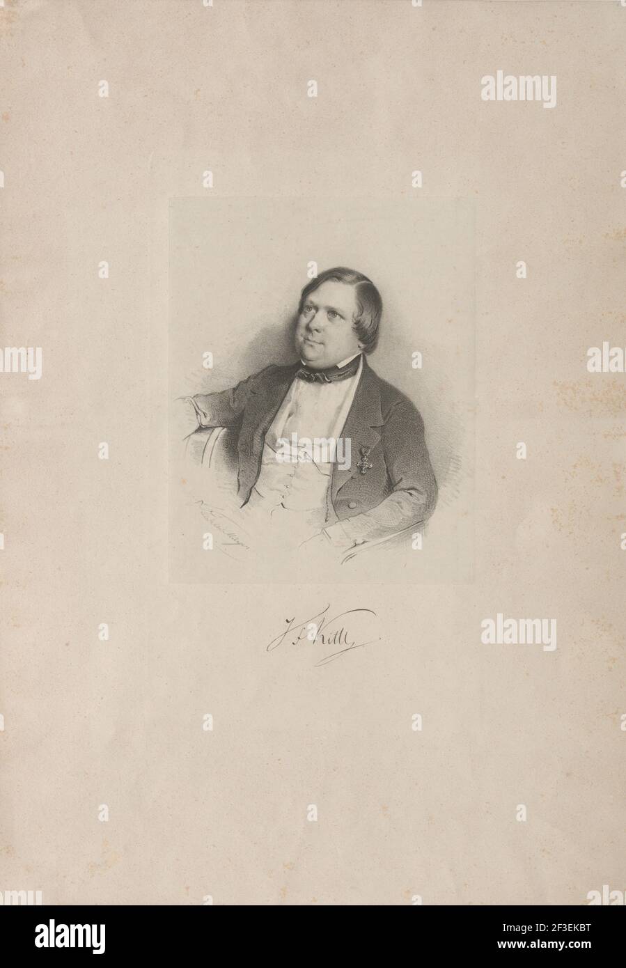 Retrato del compositor Johann Friedrich Kittl (1806-1868), c. 1850. Colección privada. Foto de stock