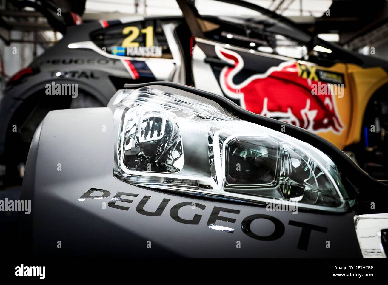 Equipo Peugeot total Peugeot 208, retrato, durante el 2018 FIA Neste World RX de Letonia del 15 al 16 de septiembre en Riga - Foto Paulo Maria / DPPI Foto de stock