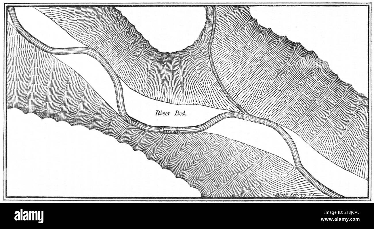Plano del valle del río. Foto de stock