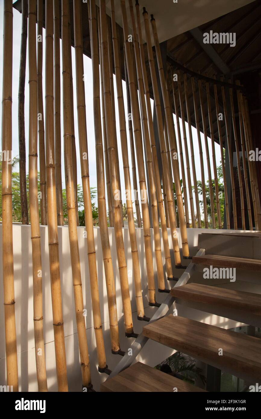 Escalera sencilla hecha con cañas de bambú. Bamboo Ladder