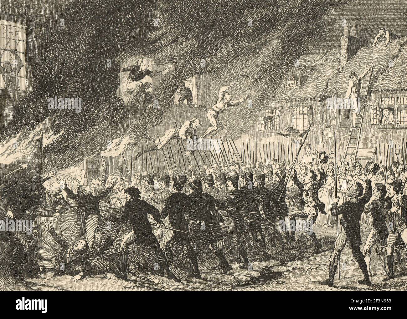 La batalla de la prosperidad, condado de Kildare, 24 de mayo de 1798, durante la rebelión irlandesa de 1798 Foto de stock