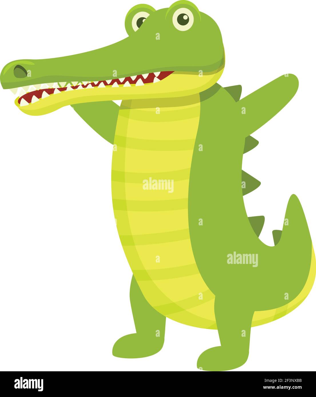 Icono de cocodrilo sonriente. Dibujo animado de un icono de vector de  cocodrilo ordeñando para el diseño web aislado sobre fondo blanco Imagen  Vector de stock - Alamy
