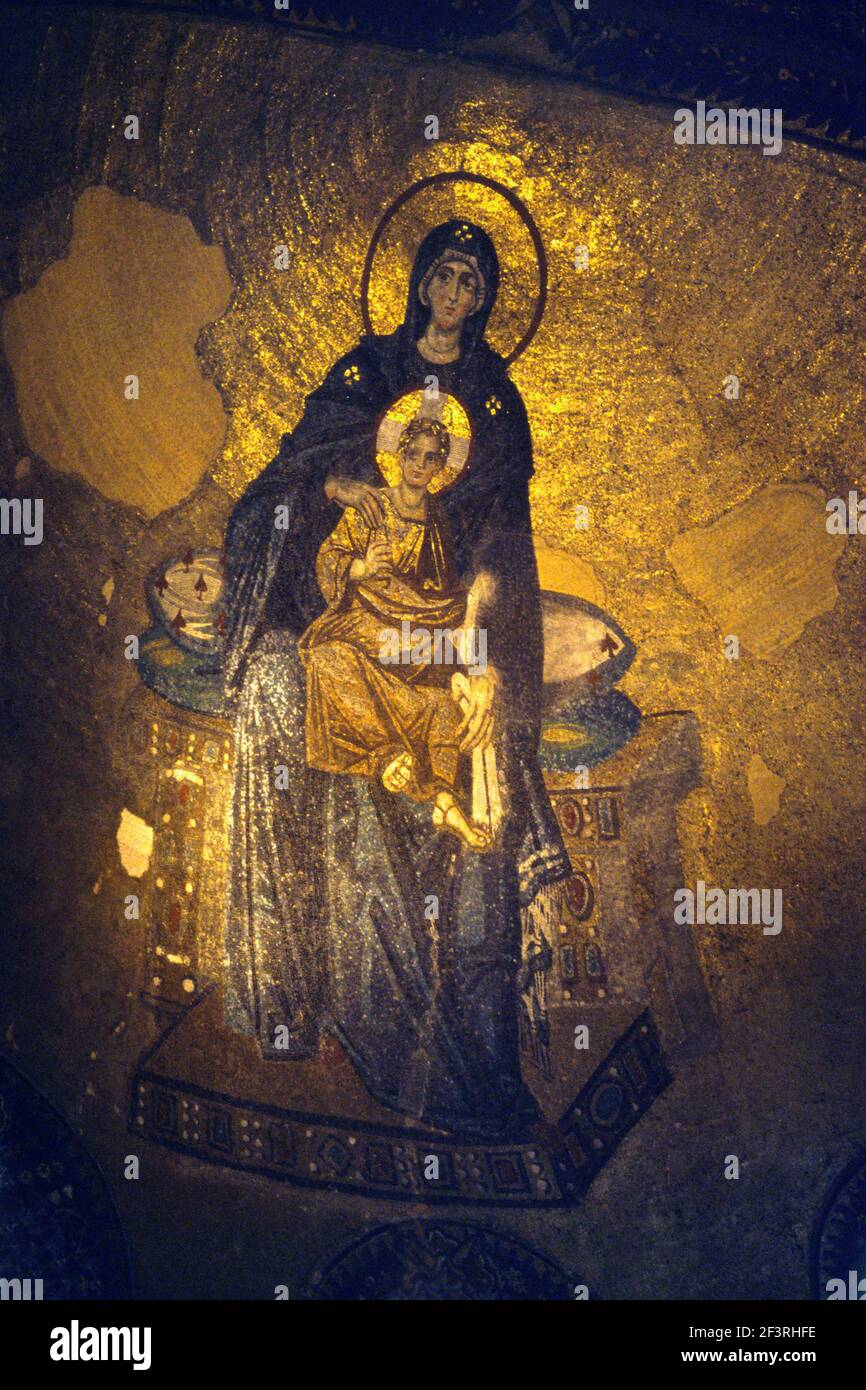 Estambul Turquía Aya Sofya (santa Sofía) Mural de la Virgen y el Niño Bizantino Fotografía de Estambul Turquía Aya Sofya (santa Sofía) Mural de la Virgen y el Niño Bizantino Fotografía de