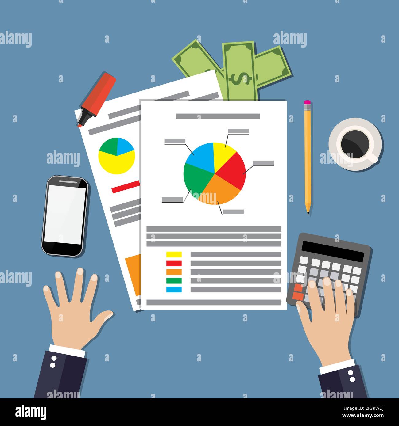 diseño de cálculos financieros Imagen Vector de stock - Alamy