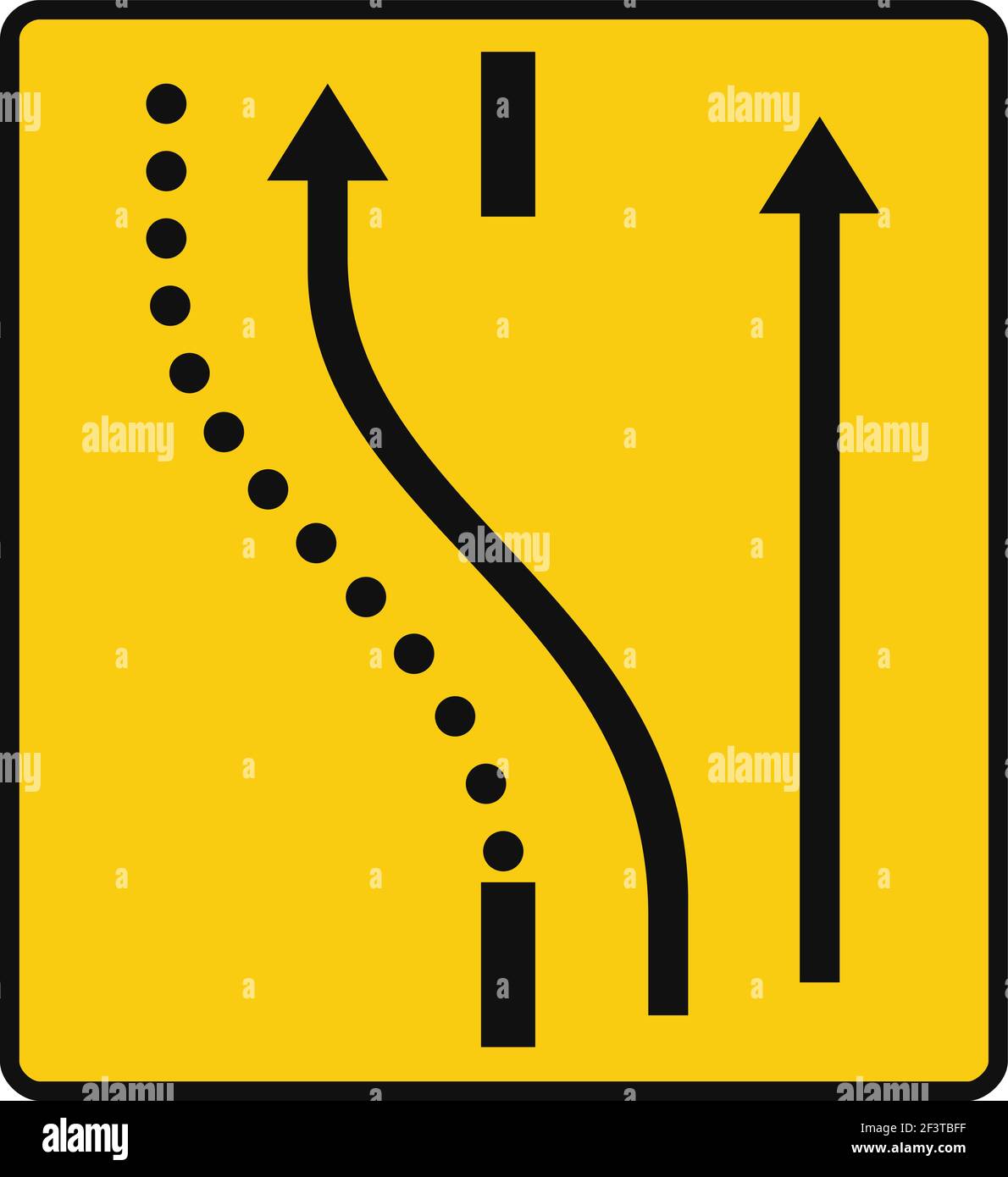 Señal de tráfico rectangular en amarillo y negro, aislada sobre fondo blanco. Desvío temporal de Señal de tráfico rectangular en amarillo y negro, aislada sobre fondo blanco. Desvío temporal de