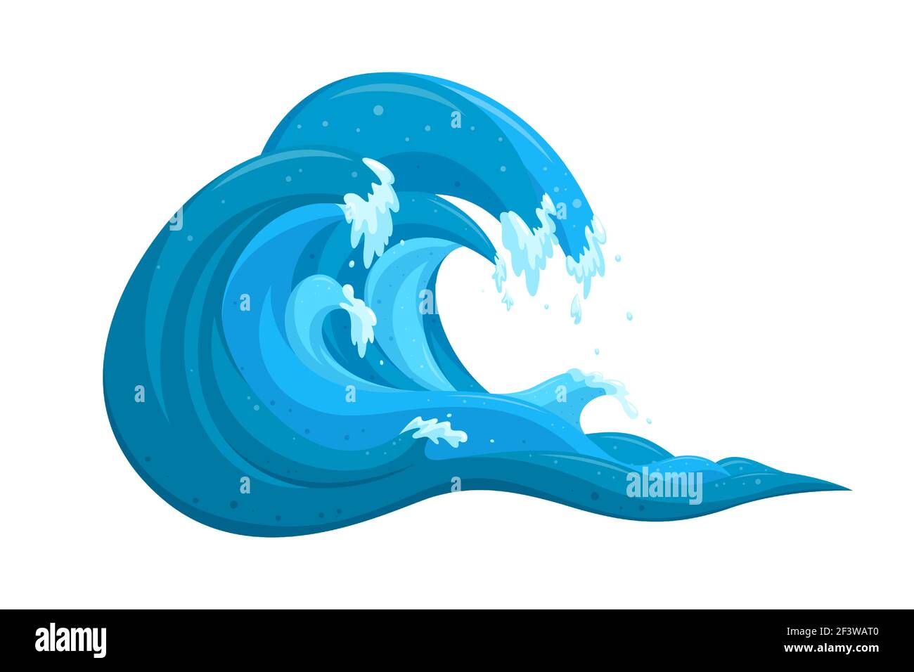 Ola de tsunami tropical en estilo de dibujos animados. Olas de surf en el  océano formando un barril. Ilustración vectorial aislada en fondo blanco  Imagen Vector de stock - Alamy