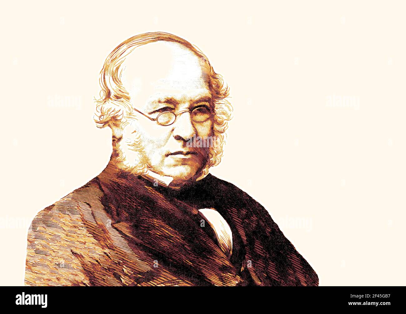 Sir Rowland Hill, 1795-1879, profesor de inglés, inventor y reformador social Foto de stock