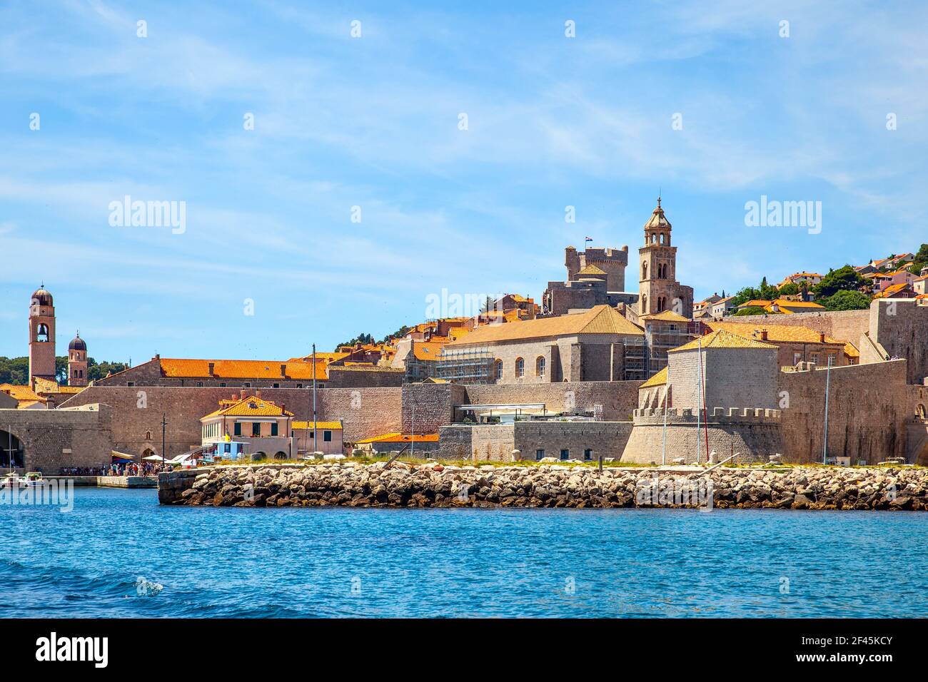 El antiguo puerto de Dubrovnik, Croacia Foto de stock