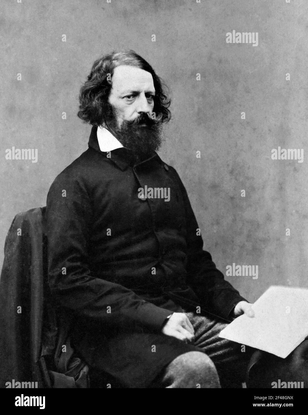 Alfred, Señor Tennyson. Retrato de John Jabez Edwin Mayall, 1857 Foto de stock