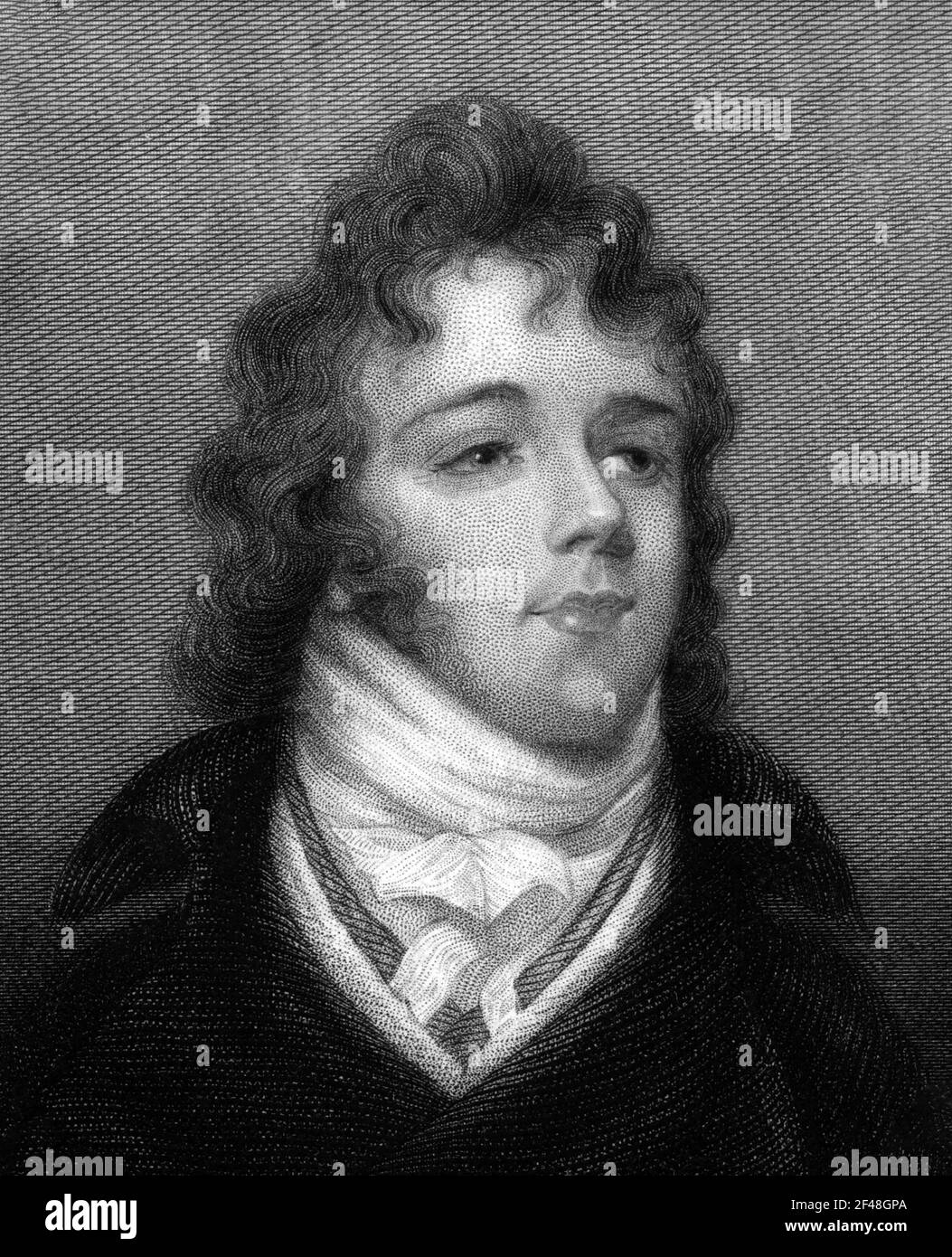 Beau Brummell. Retrato de la dandy Regencia, George Bryan 'Beau' Brummell (1778-1840), grabado del siglo 19th Foto de stock