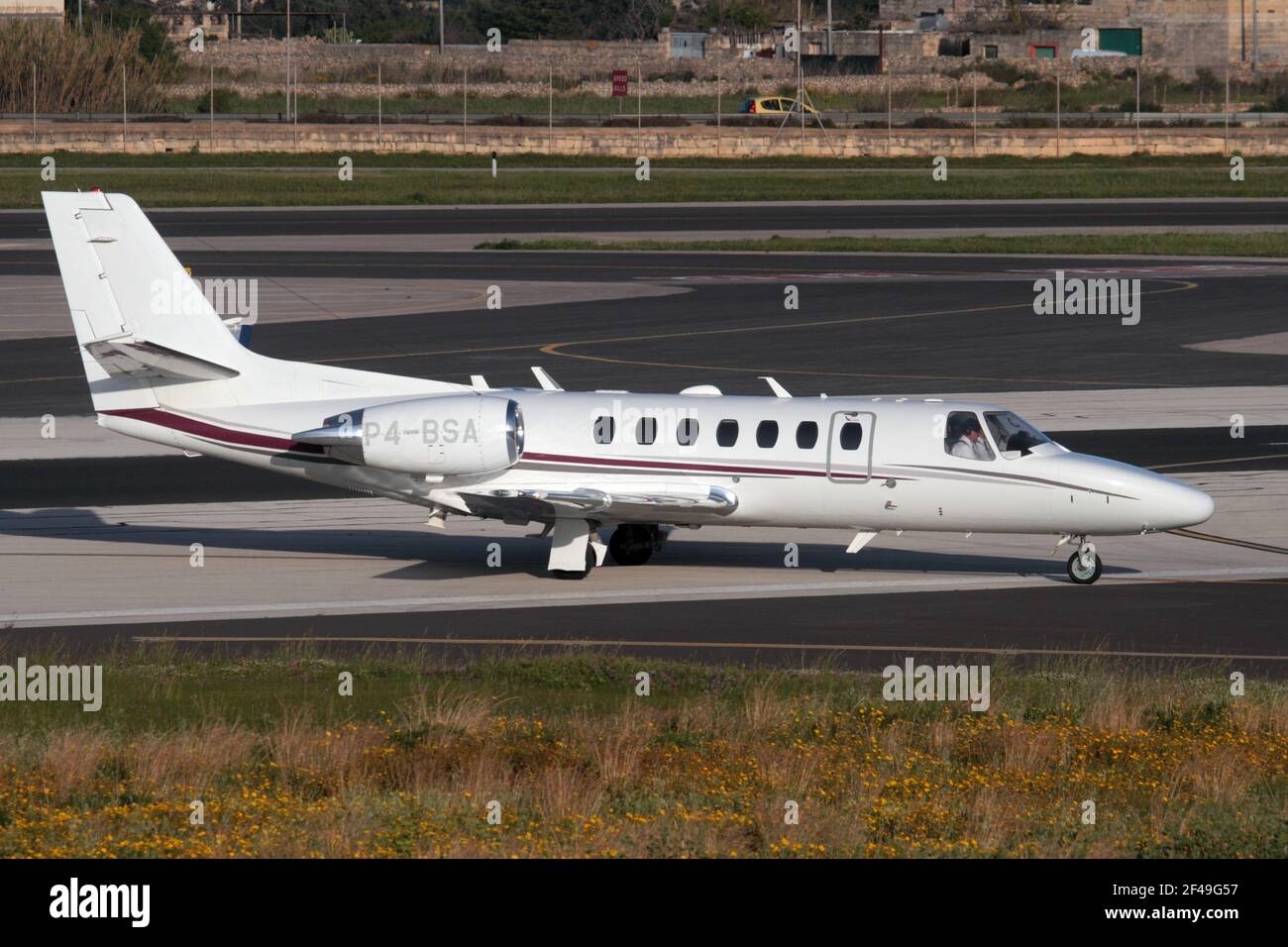 Cessna 560 Citation Encore+ jet privado de negocios a la llegada Malta Foto de stock