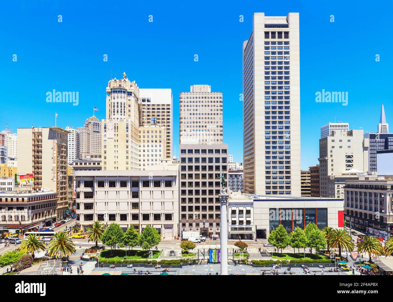 Union Square, en San Francisco, California, EE.UU. Foto de stock