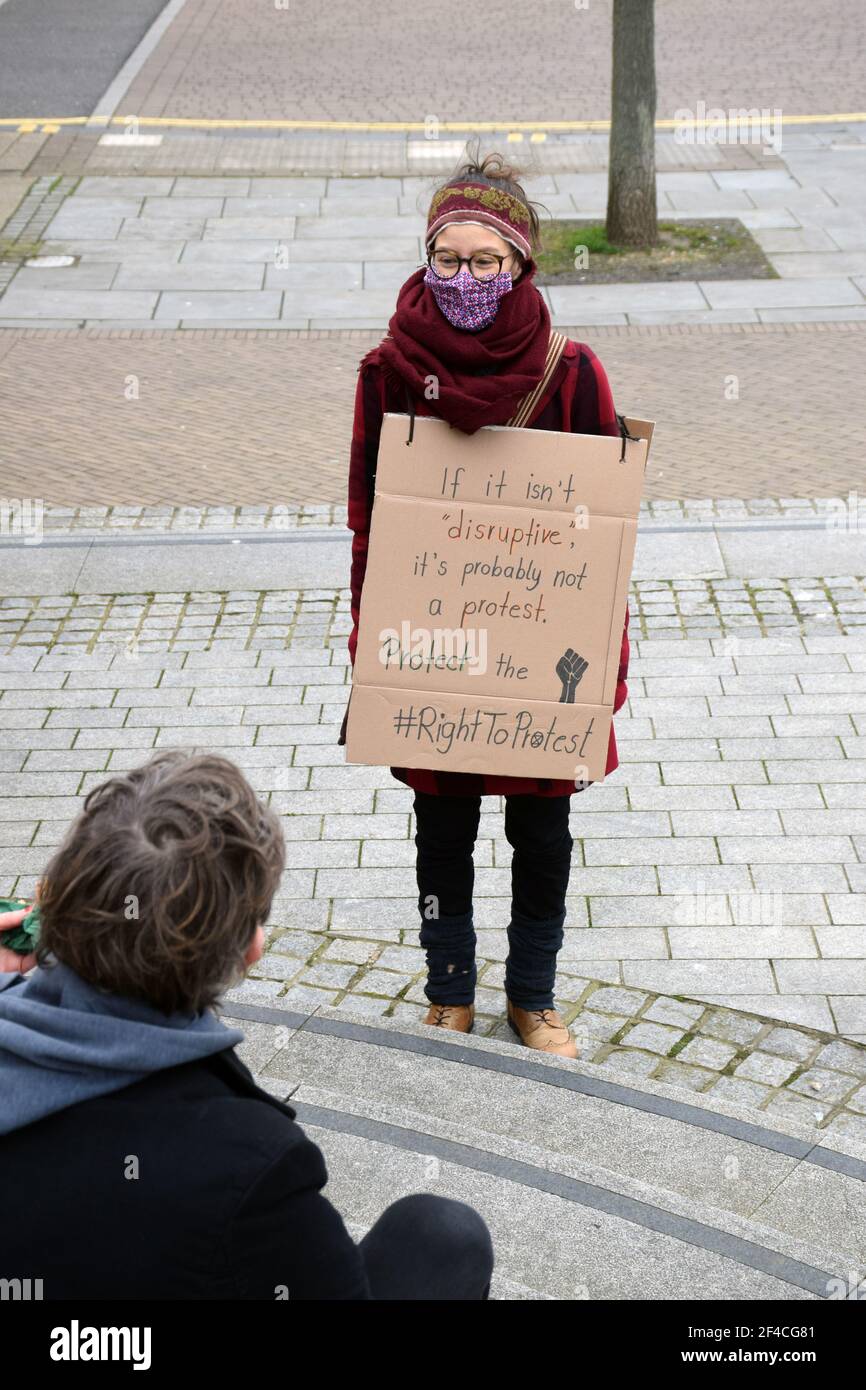 Camine por la Libertad en protesta contra el proyecto de ley de policía, crimen, sentencia y tribunales, que restringirá el derecho democrático a la protesta pacífica. Esto era una C Foto de stock