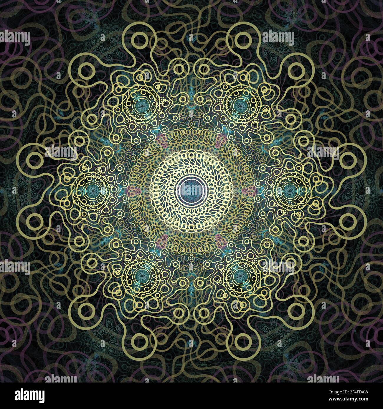 Diseño fractal circular de llama Swirl Foto de stock