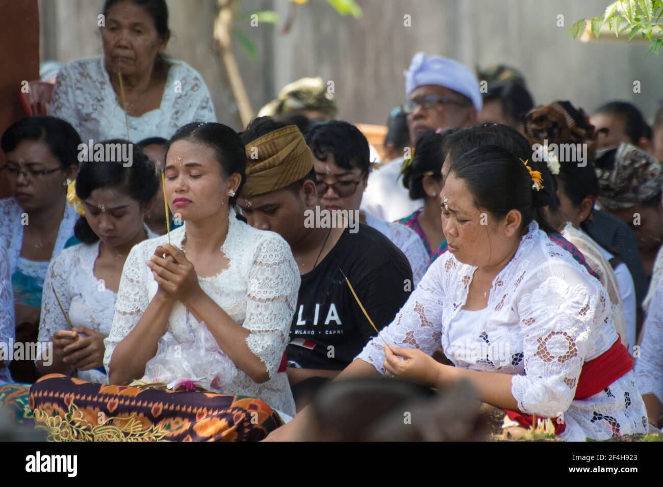 Begräbnis-Zeremonie im Norden Balis Foto de stock