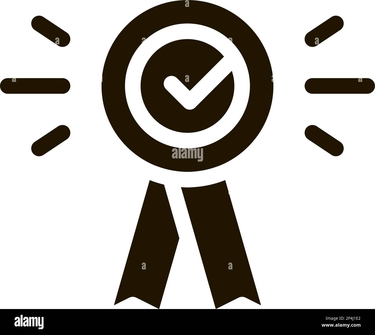 Reconocimiento de la Medalla icono de verificación Glyph vectorial