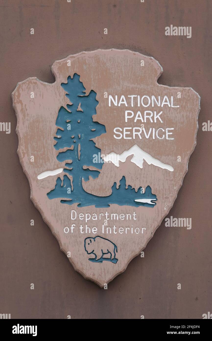 Servicio de Parques nacionales insignia de punta de flecha Foto de stock