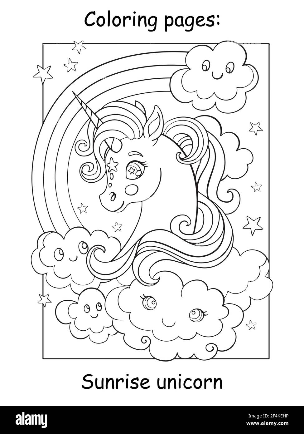 arco iris brite caballo para colorear