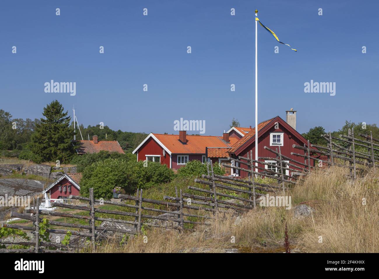 Geografía / viajes, Suecia, Estocolmo laen, Estocolmo skårgården, casas en la isla Moeja en el de S, Derechos adicionales-liquidación-Info-no-disponible Foto de stock