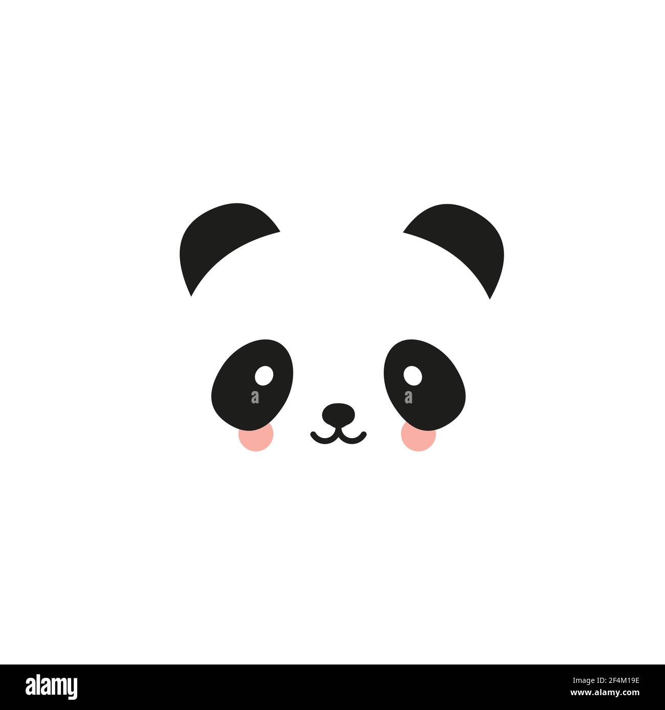 Panda Icono Plano Logo Oso Panda Blanco Y Negro Ilustracion Vectorial Diseno Plano Imagen Vector De Stock Alamy