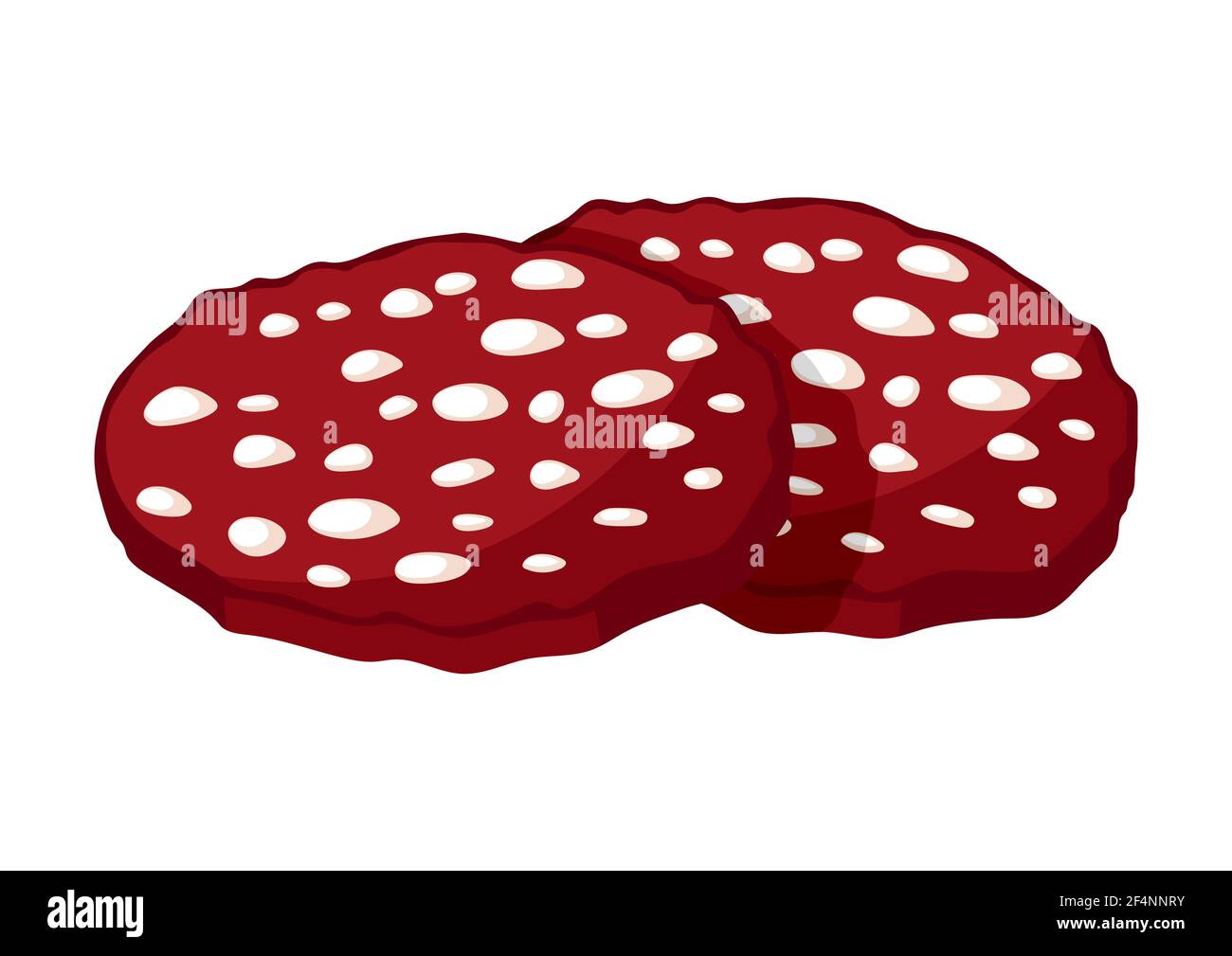 Ilustración de rodajas de salchicha de salami. Icono o imagen para