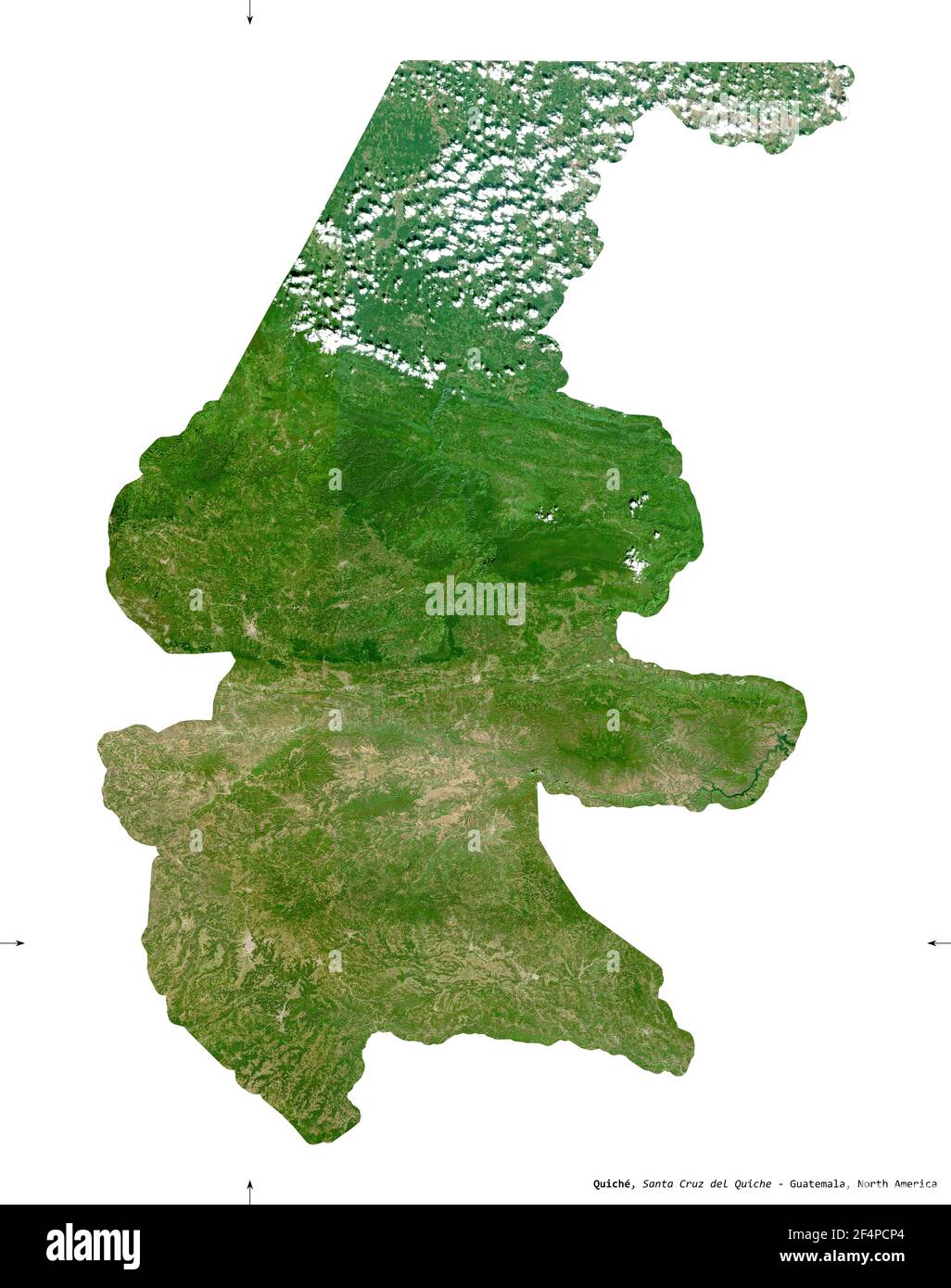 Quiche Departamento De Guatemala Imágenes De Satélite Sentinel 2 Forma Aislada Sobre Sólido 0987