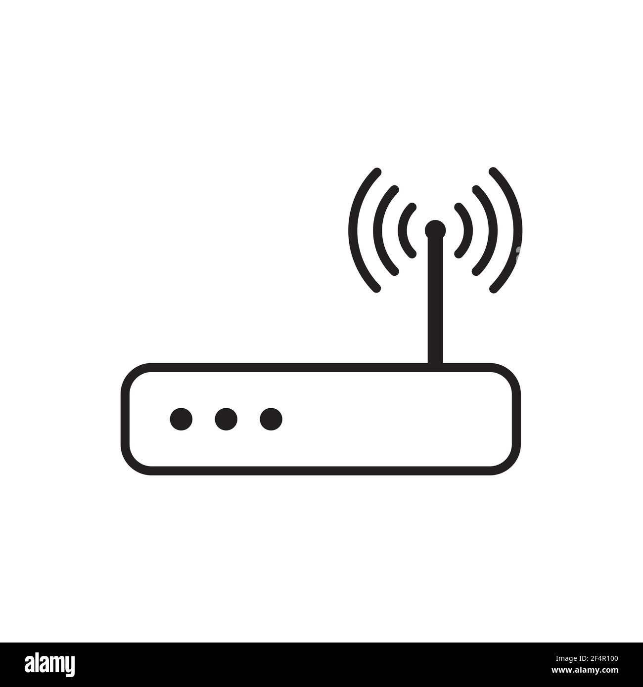 Router wifi plano con tres antenas aisladas sobre blanco. Diodos verdes en  una caja gris. Dispositivo para la distribución inalámbrica de Internet.  EPS vectorial 10 Fotografía de stock - Alamy