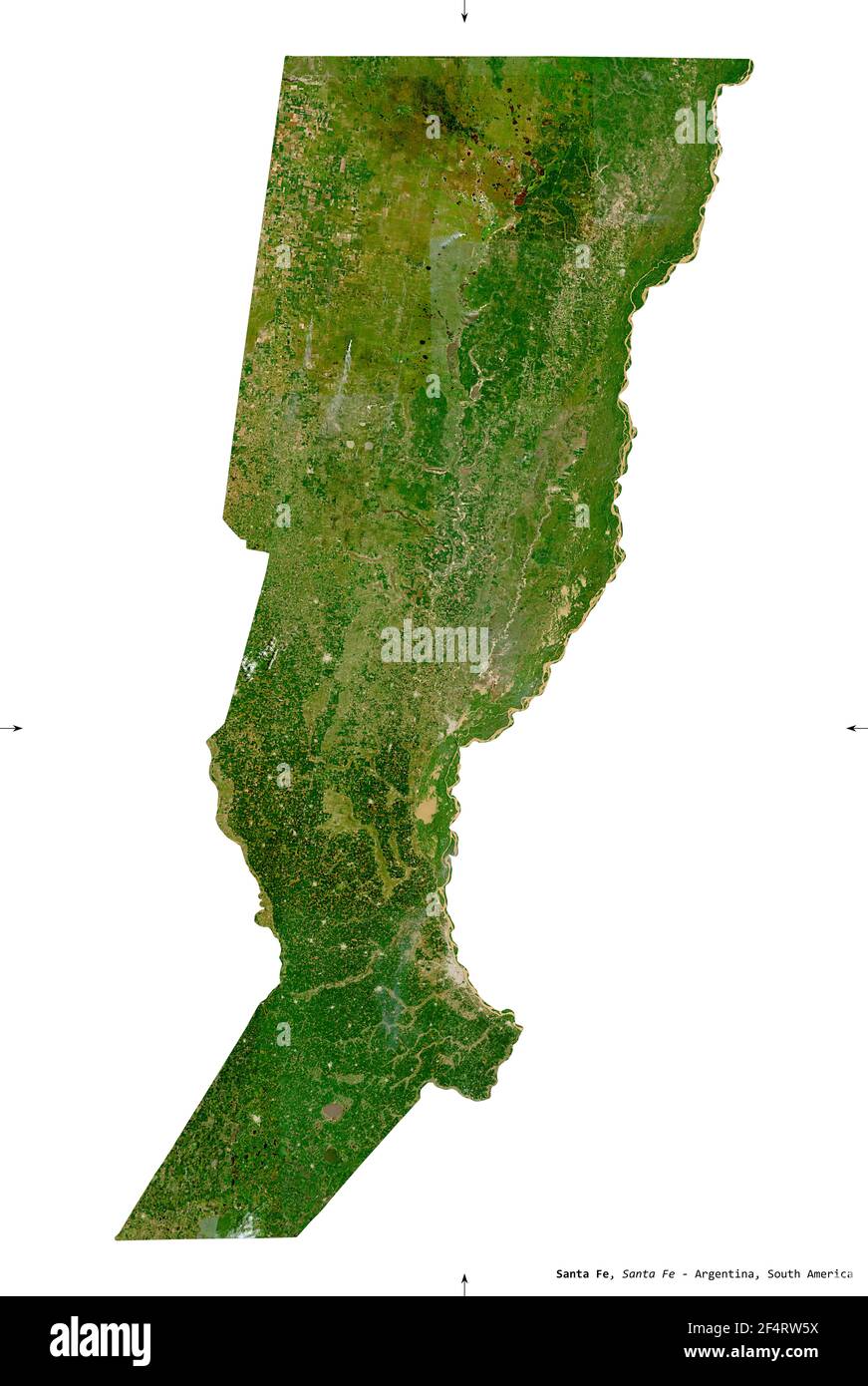 Santa Fe, provincia Argentina. Imágenes de satélite Sentinel2. Forma
