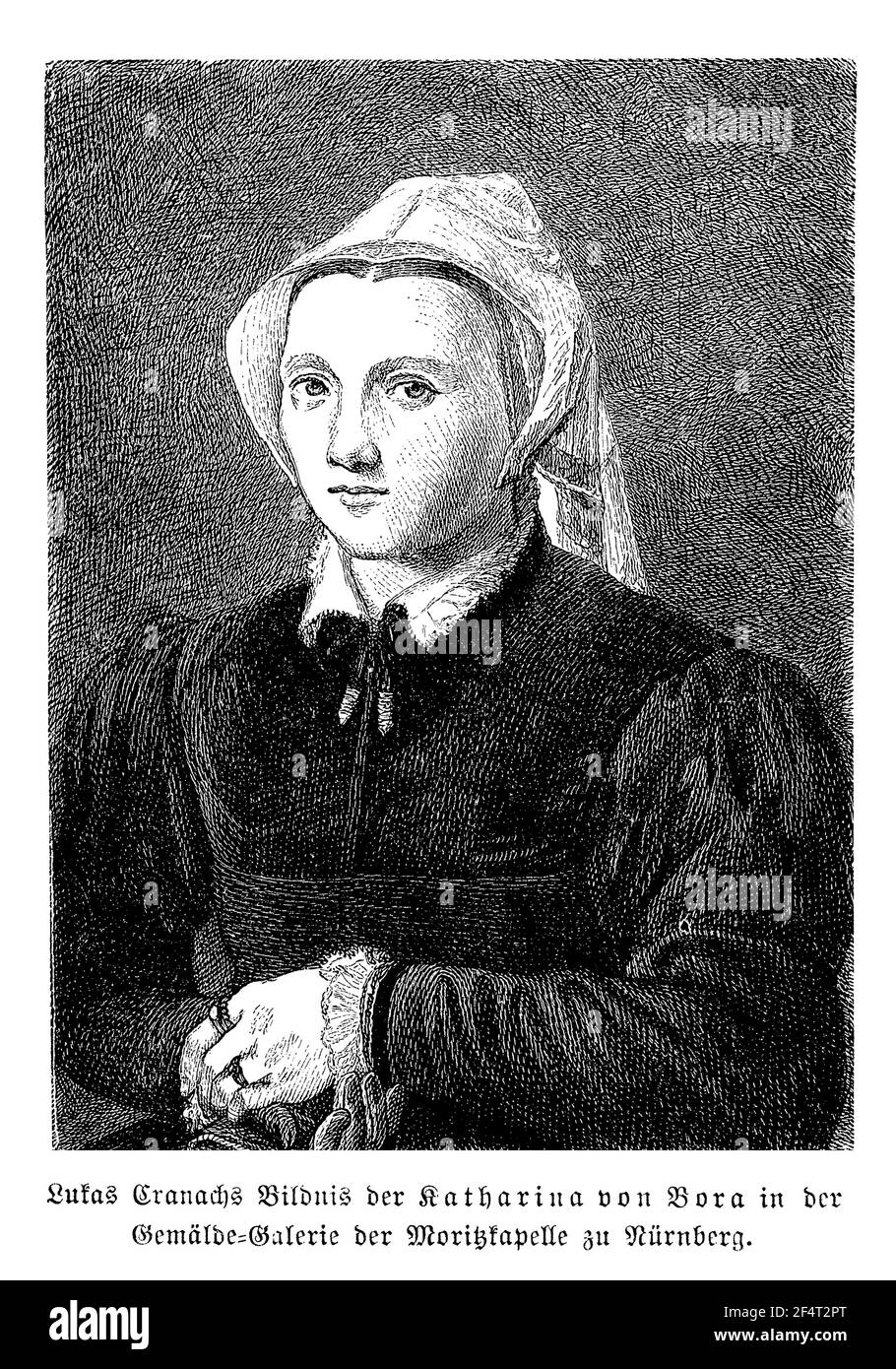 Katharina von Bora, esposa de Martin Luther, de la pintura de Lucas Cranach, del siglo 16th Foto de stock