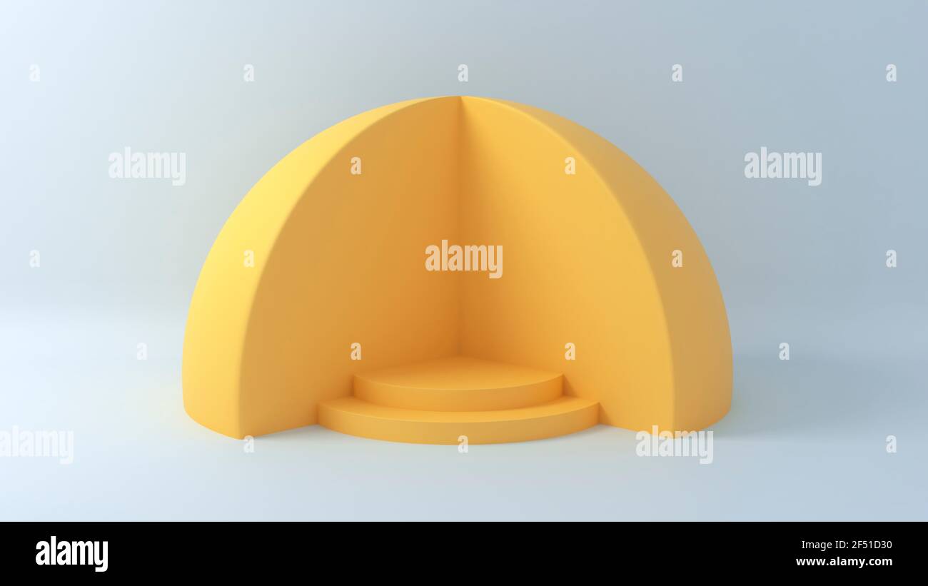 podio abstracto naranja digital. ilustración 3d Foto de stock