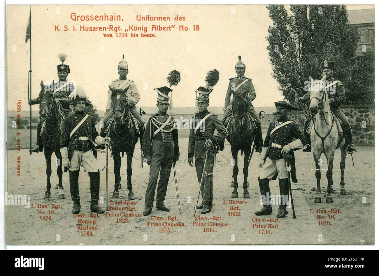 Uniformes del Real Regimiento del Hussar de Sajonia Großenhain. Uniformes  d. Reyes. Sächs. Husar.-regimientos Fotografía de stock - Alamy