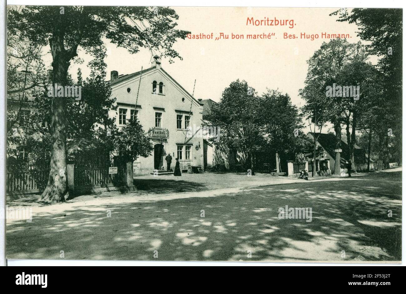 Gasthof Au Moritzburg. Gasthof 'a buen pie Foto de stock