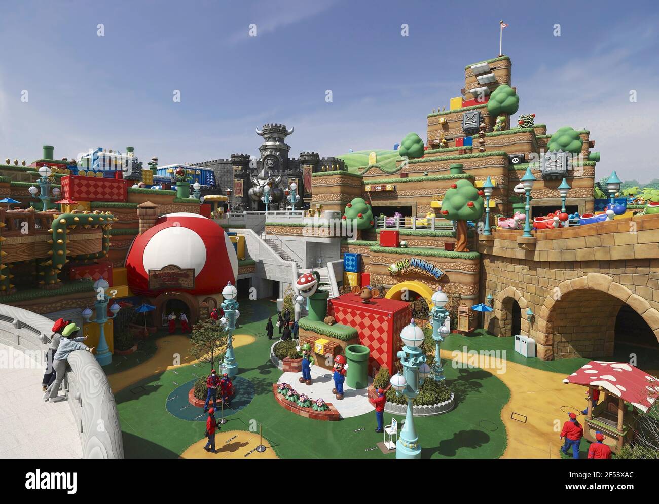 Foto tomada el 17 de marzo de 2021, muestra 'Super Nintendo World', la  nueva atracción basada en la serie de juegos 'Super Mario Bros.' de Nintendo  Co., en Universal Studios Japan en
