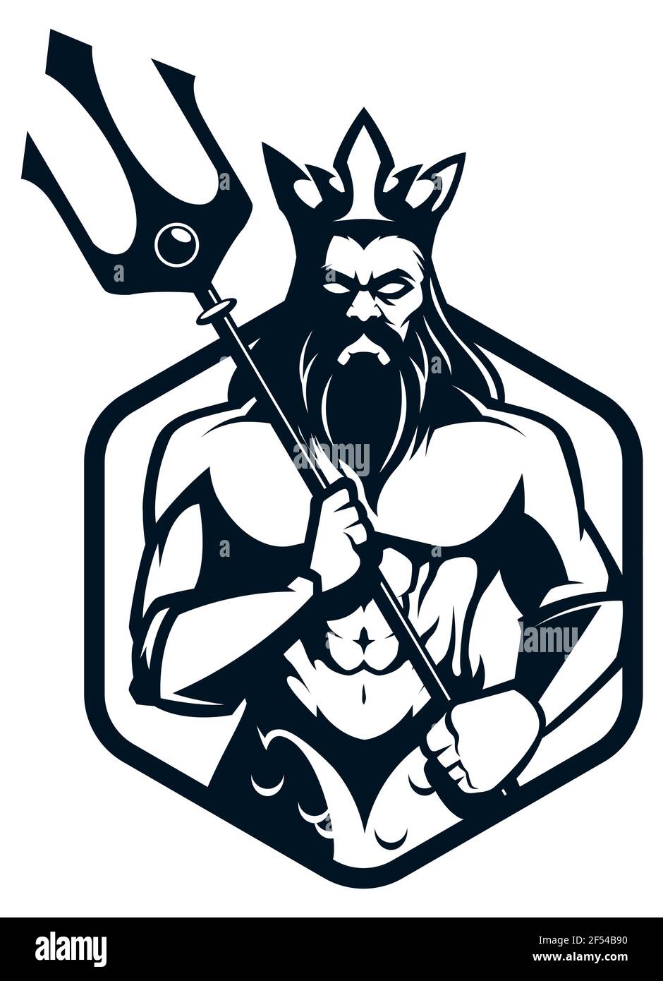 Logotipo de Poseidon God Ilustración del Vector