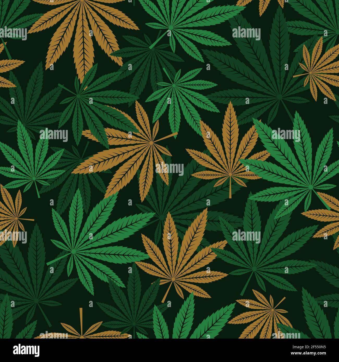 patrón sin costuras de las hojas de cannabis. La marihuana de la medicina de la droga. Ilustración del vector Ilustración del Vector