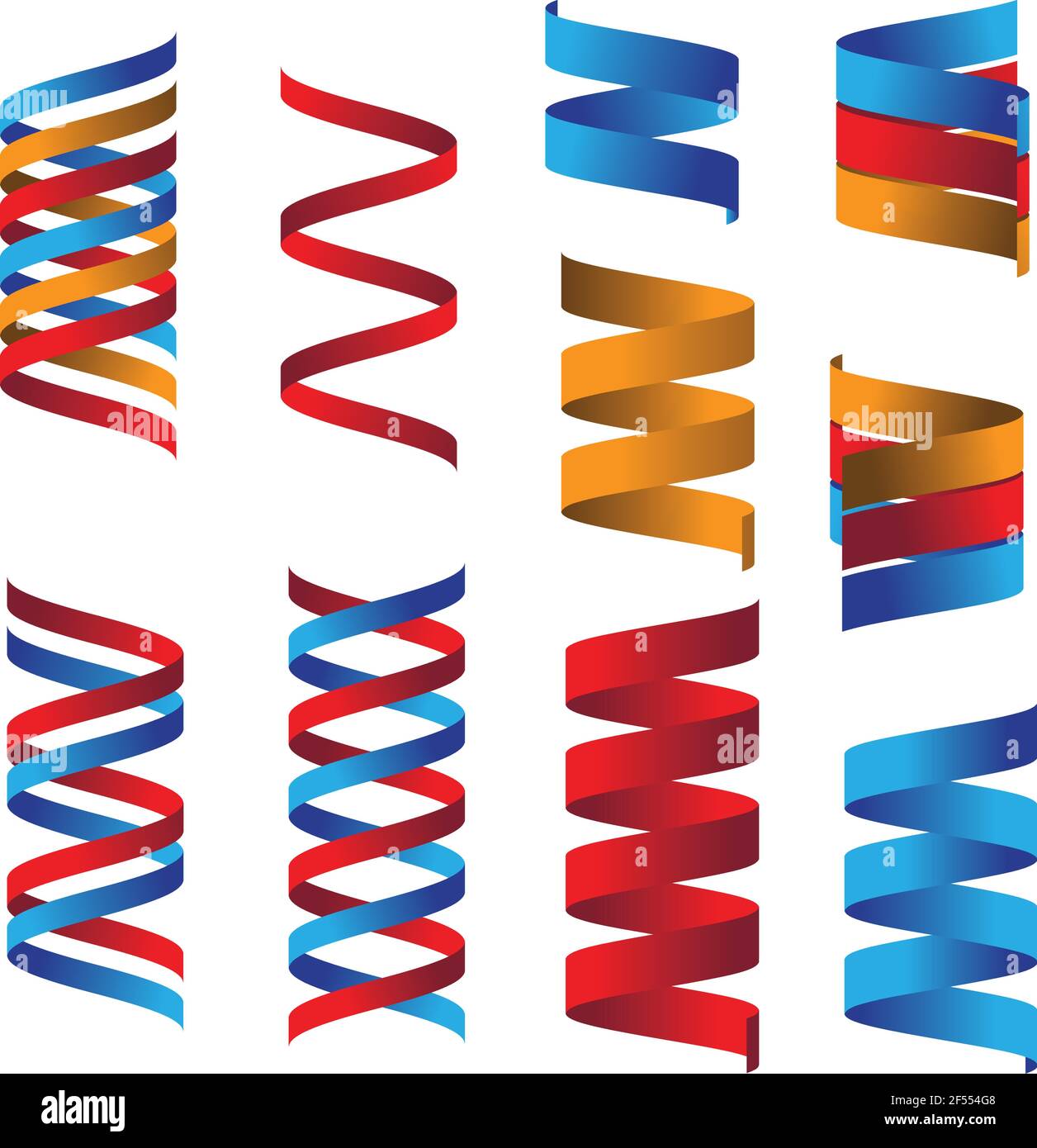 Colección de elementos vectoriales: Un conjunto de cintas de colores con  efecto 3D. Se puede utilizar para logotipos y otros diseños gráficos Imagen  Vector de stock - Alamy