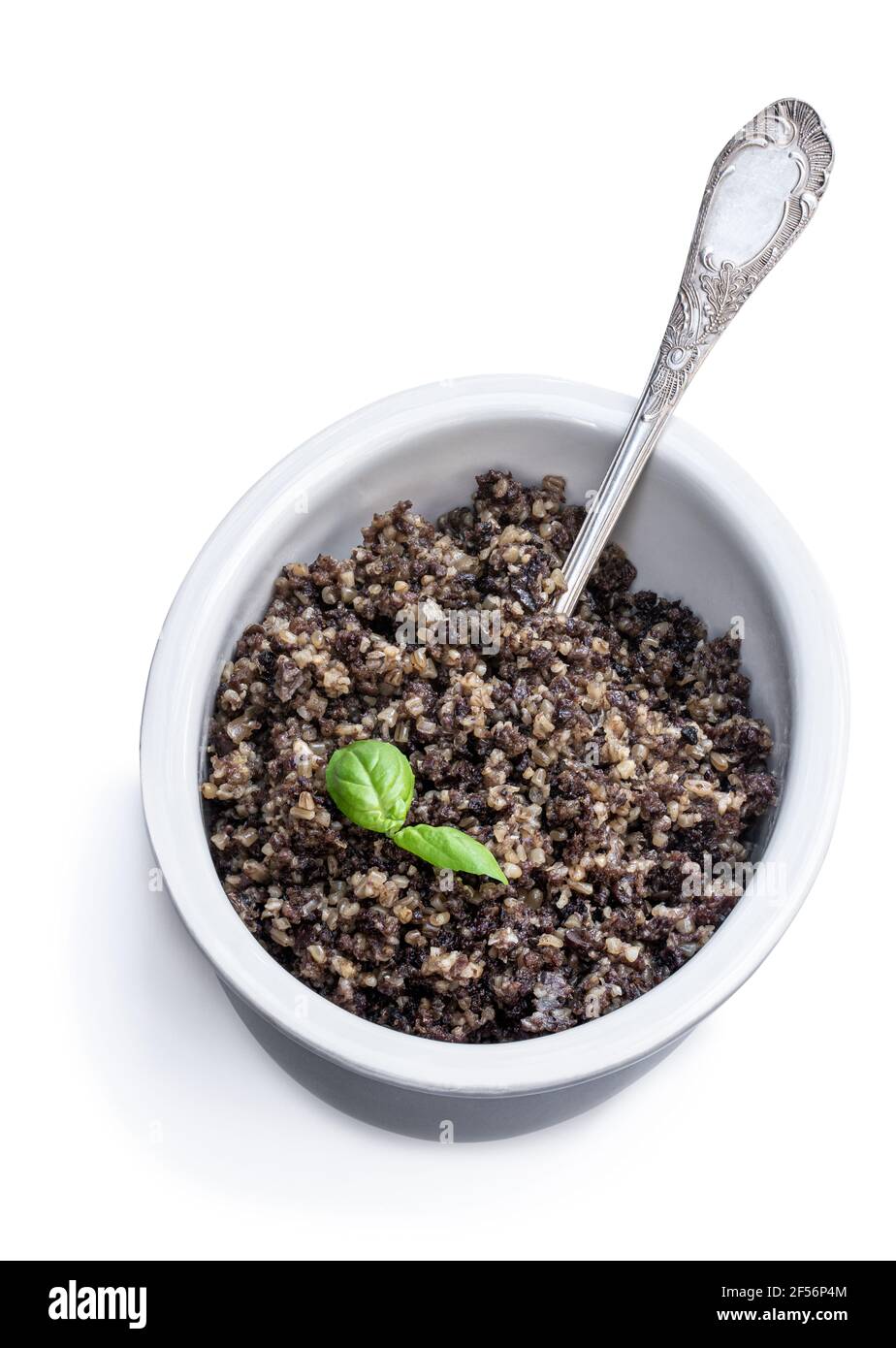 Haggis tradicionales escoceses aislados en blanco Foto de stock