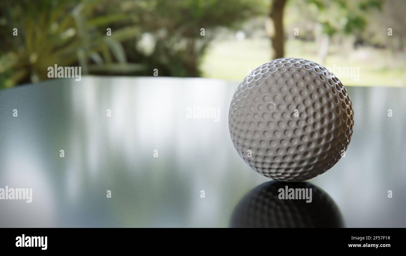 pelota de golf en la mesa con espacio vacío Foto de stock