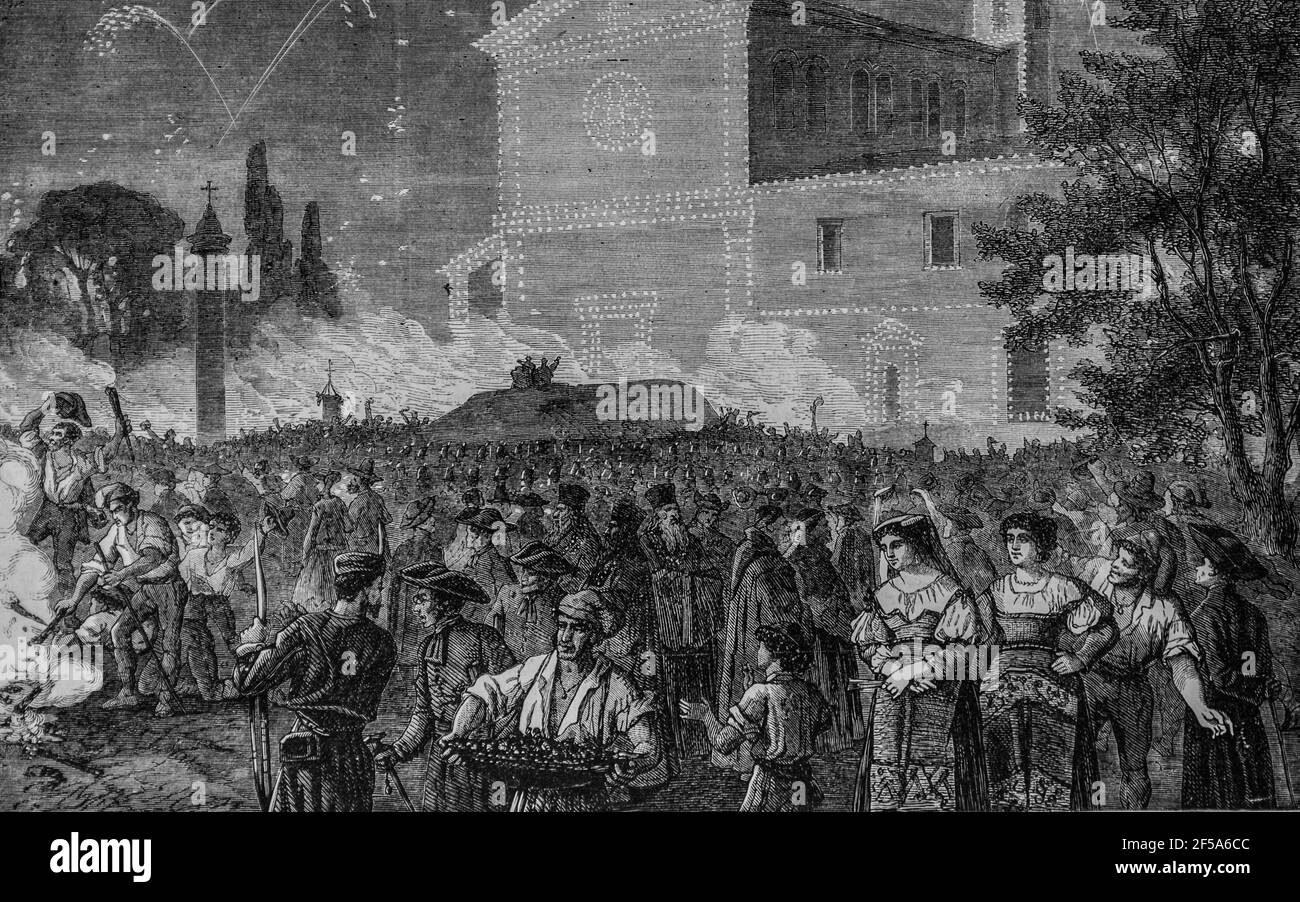roma iluminación de l'eglise de saint pierre en montorio, l'univers illustre,editeur michel exacción 1868 Foto de stock