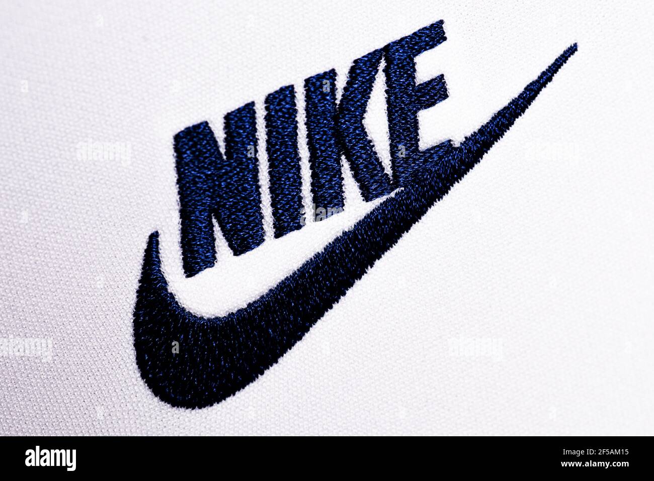 Primer plano de Nike Swoosh Fotografía de stock