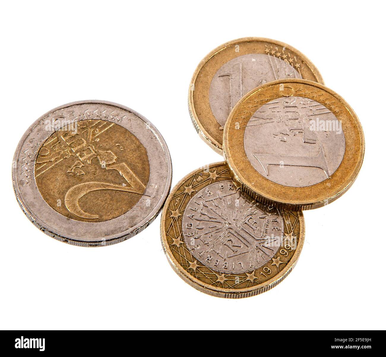 Europäische Euro-Münzen aus Deutschland, Frankreich und Irland. Foto de stock