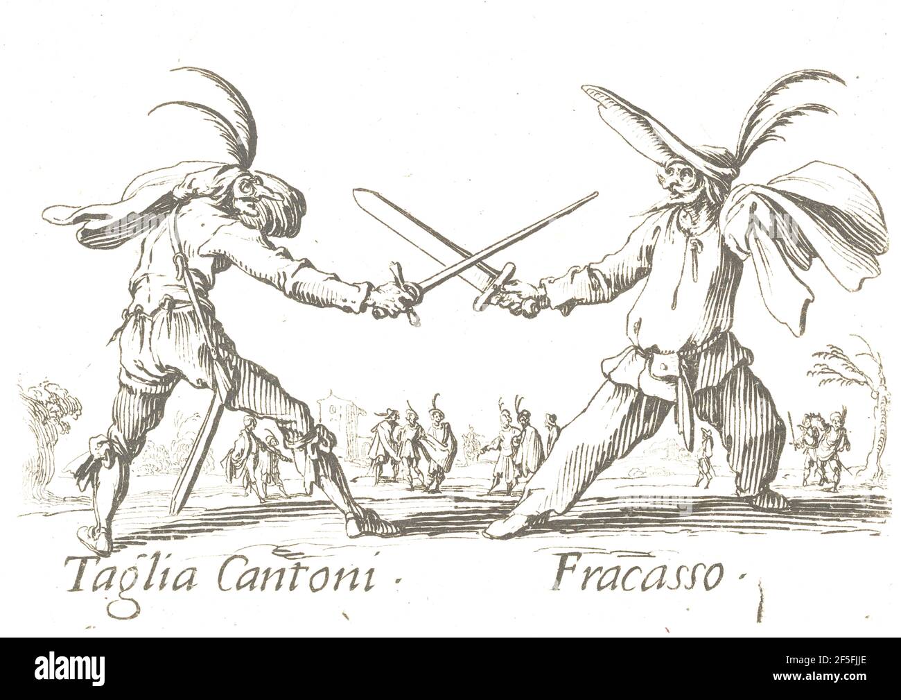 Balli di Sfessania de Jacques Callot o Danza de Sfessania de 1623. Foto de stock