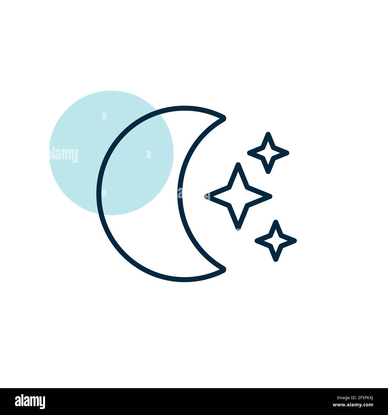 Icono de media luna y la estrella de dibujos animados Imagen Vector de  stock - Alamy