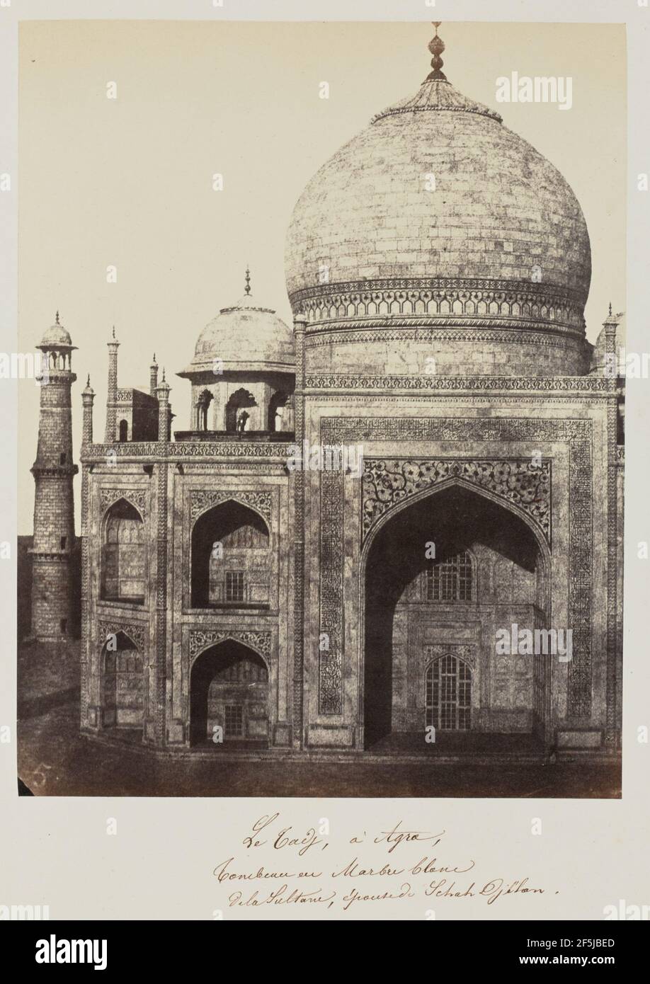 Le Tanj, à Agra, Tombeau en blanco de la Sultane, épise du Schah Djéhan. Barón Alexis de la Grange (francés, 1825 - 1917) Foto de stock