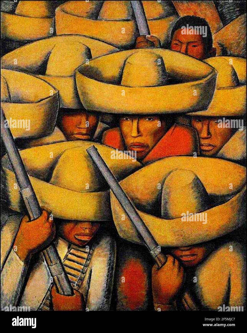 Zapatistas por Alfredo Ramos 1932, aceite Fotografía de stock -