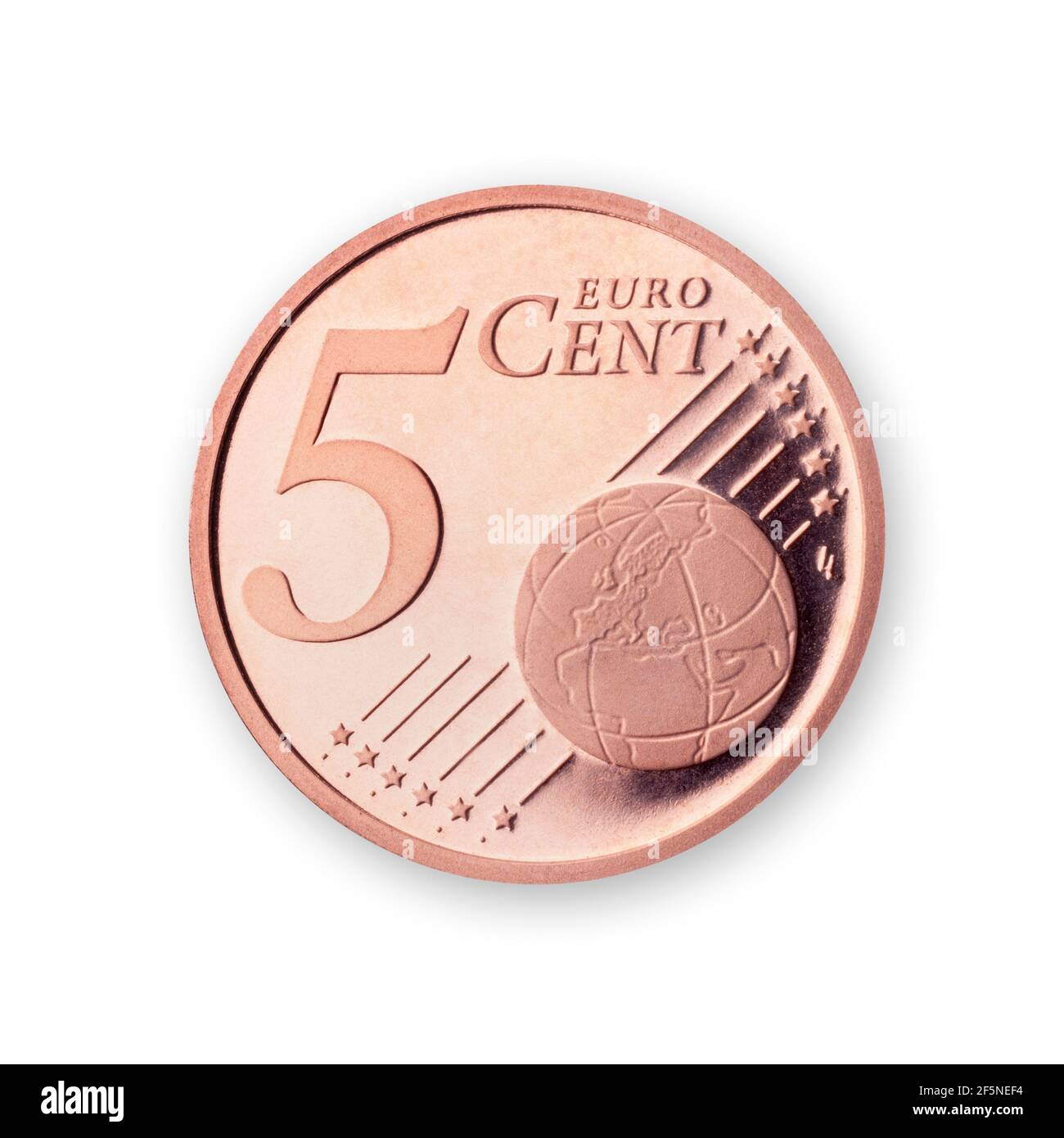 5 cent euromünze freigetstellt Foto de stock